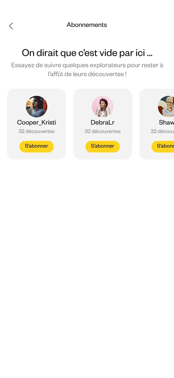 Abonnements : explorateurs à suivre