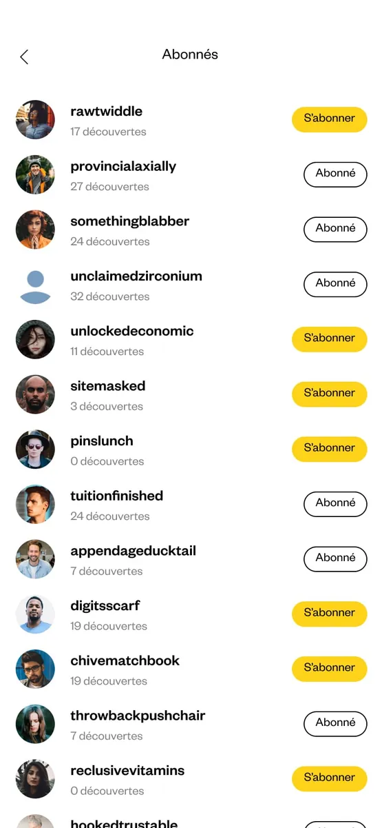 Abonnés : la liste des abonnés