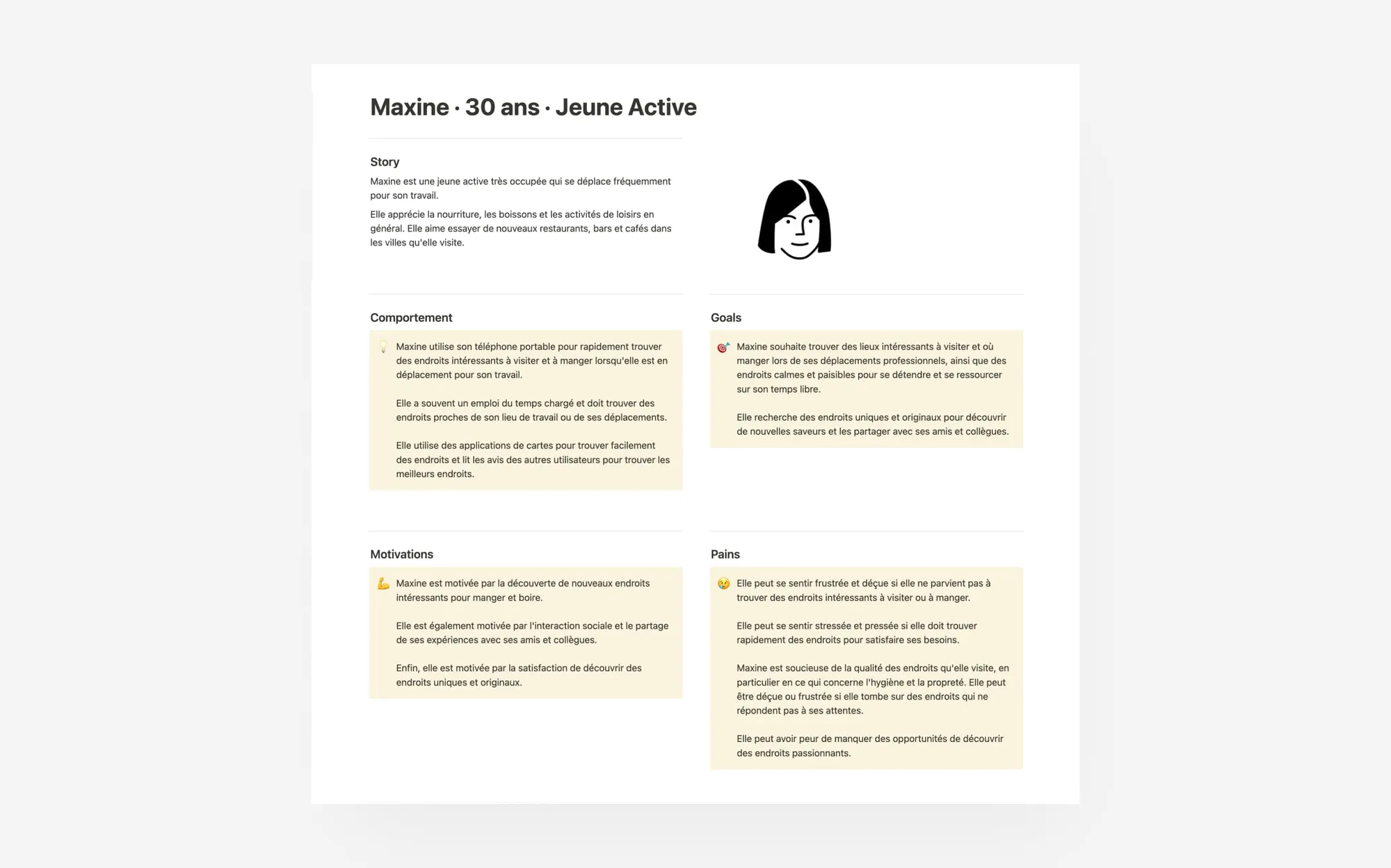 Persona : Maxine, 30 ans, jeune active