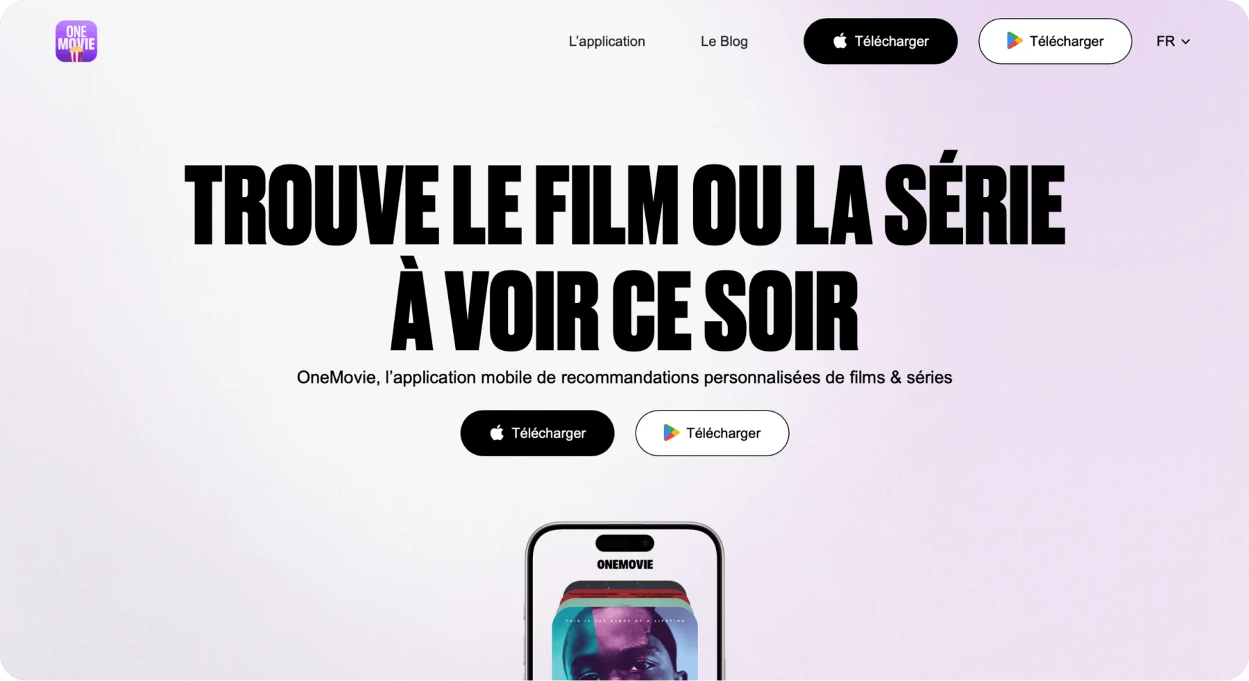 Site web OneMovie : « Trouve le film ou la série à voir ce soir »